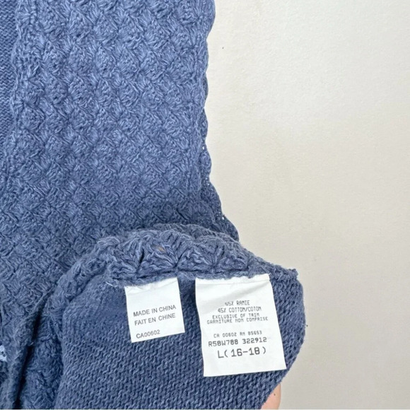 Koret City Blues Womens Large Cottagecore Ramie Blue Knitted Vintage Vest - Picture 10 of 13